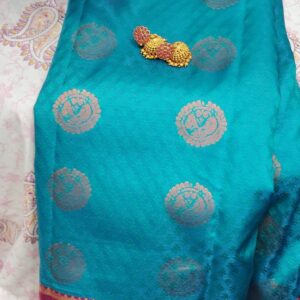 Peacock Blue Silk Saree
