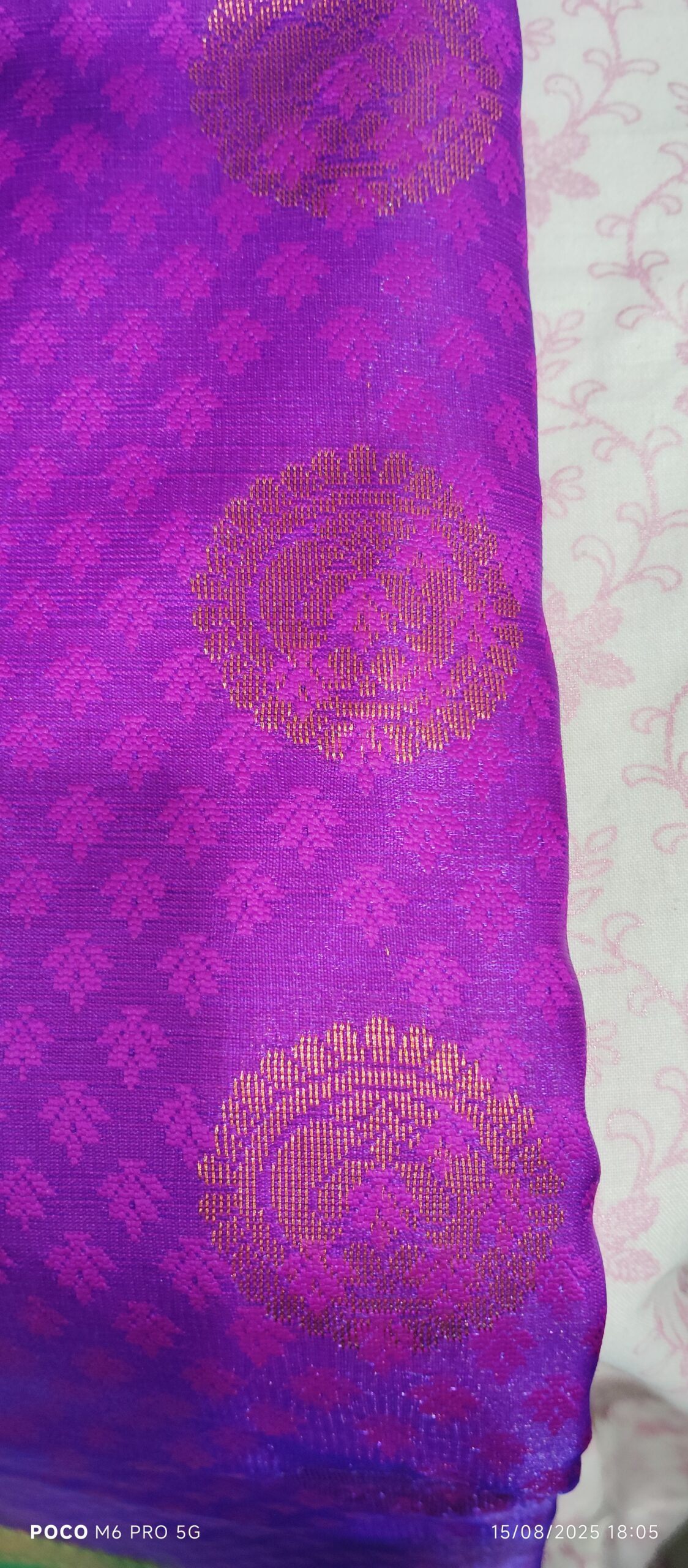 Violet Silk Saree - Image 4