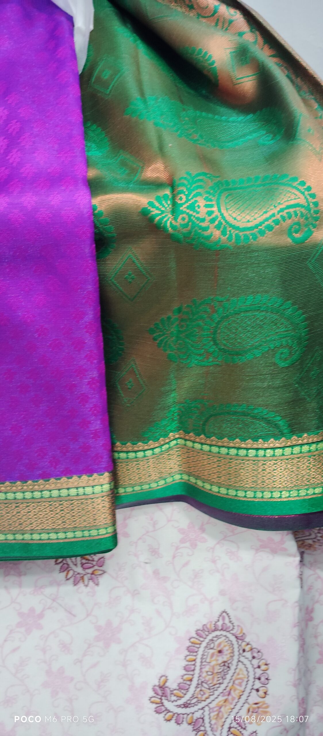 Violet Silk Saree - Image 2