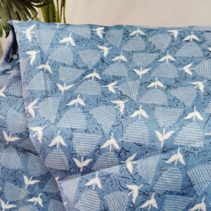 semi cotton blue printed saree