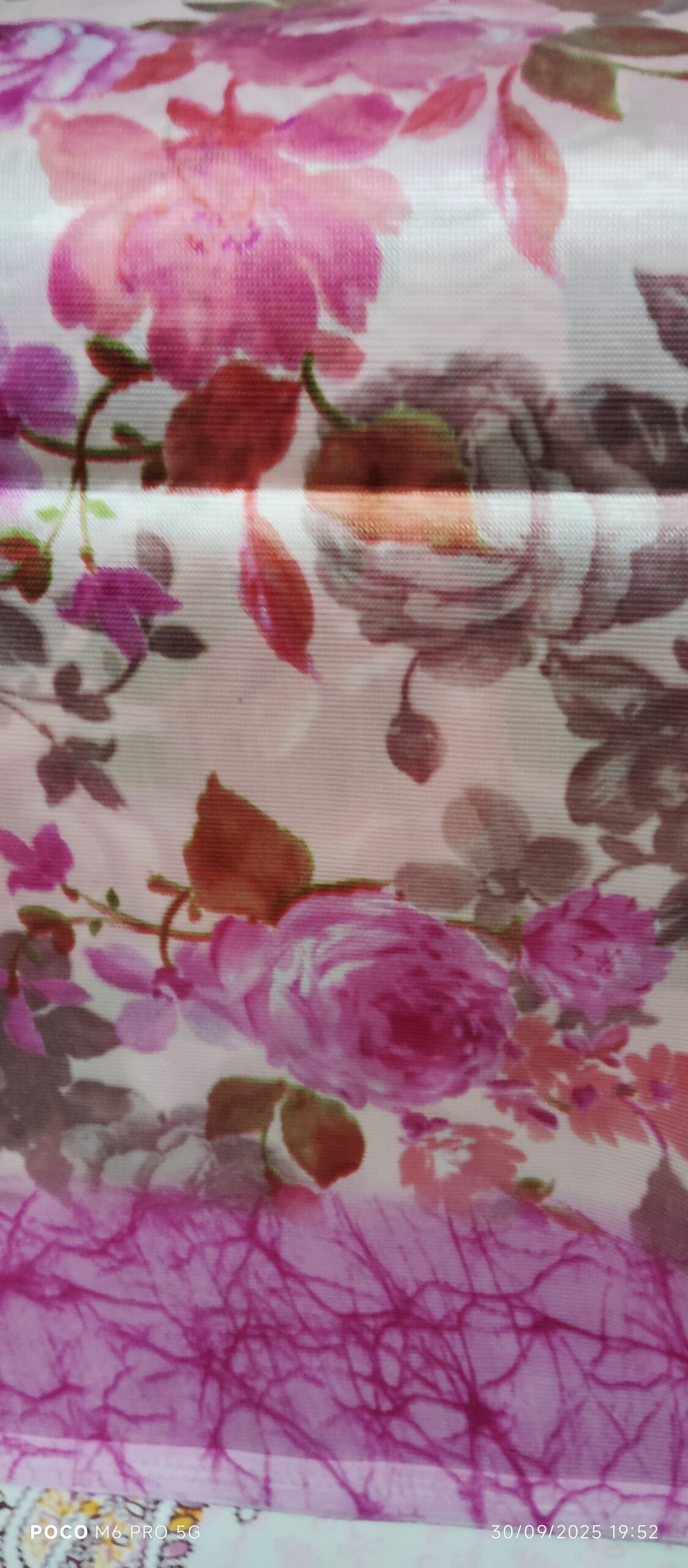 Pink Brown Floral Printed Saree