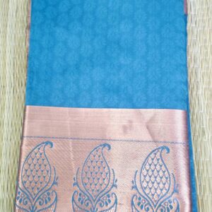 Teal Blue Soft Silk Saree
