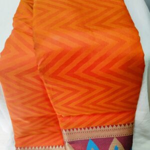 Burnt Orange Cotton Silk Saree