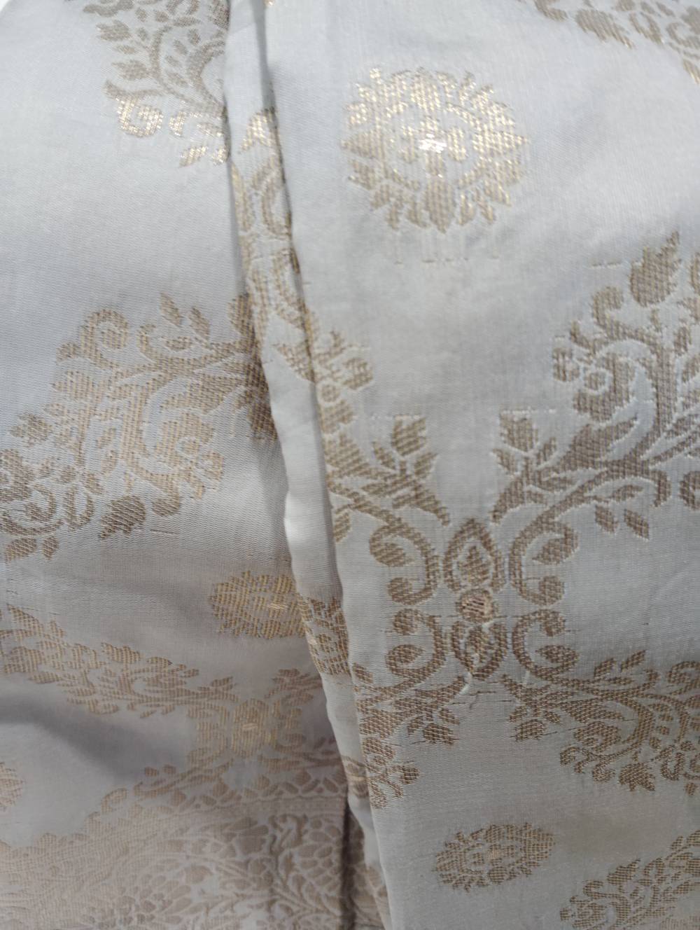 Grey Semi Silk Jacquard Saree