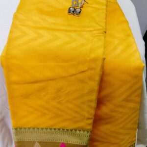 mustard yellow cotton silk saree
