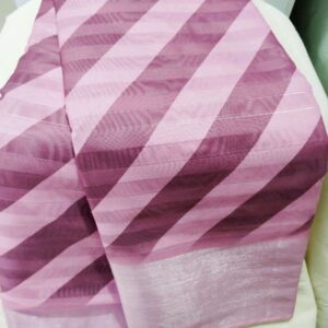 pink striped Organza saree