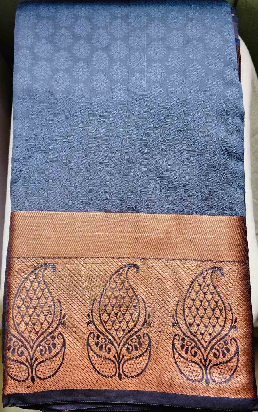 Steel Grey Soft Silk Saree