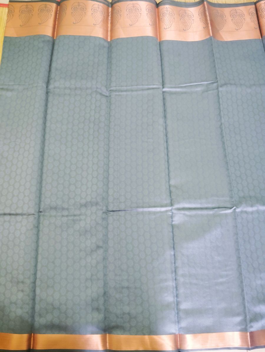 Steel Grey Soft Silk Saree