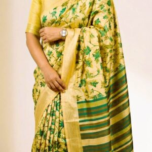Golden Semi-Cotton Saree
