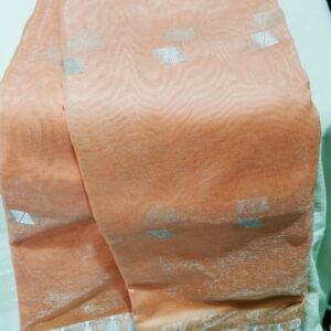 pastel peach organza saree