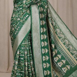Forest Green Cotton Silk Saree